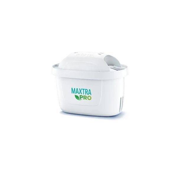 Wasserfilterpatrone mit der Bezeichnung 'Maxtra Pro' in einem weißen, kompakten Design mit einem grün-blauen Logo.