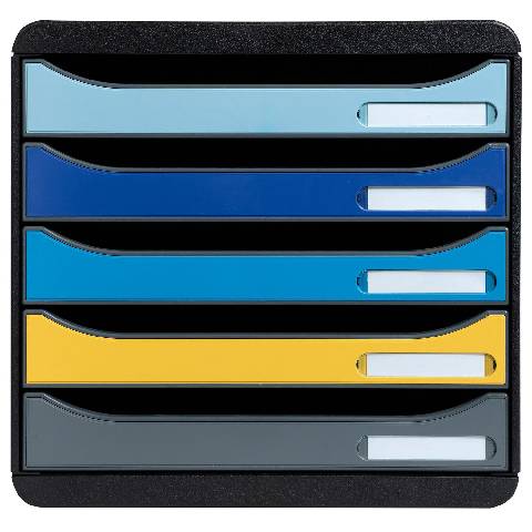 Exacompta Schubladenbox Big Box Plus 5 offene Schubladen sortiert 3094202D