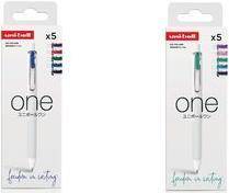 uni-ball Gel-Tintenroller one UMNS/07, 5er Set ''Klassik'' Strichstärke: 0,35 mm, gummierte Griffzone, mit Clip,