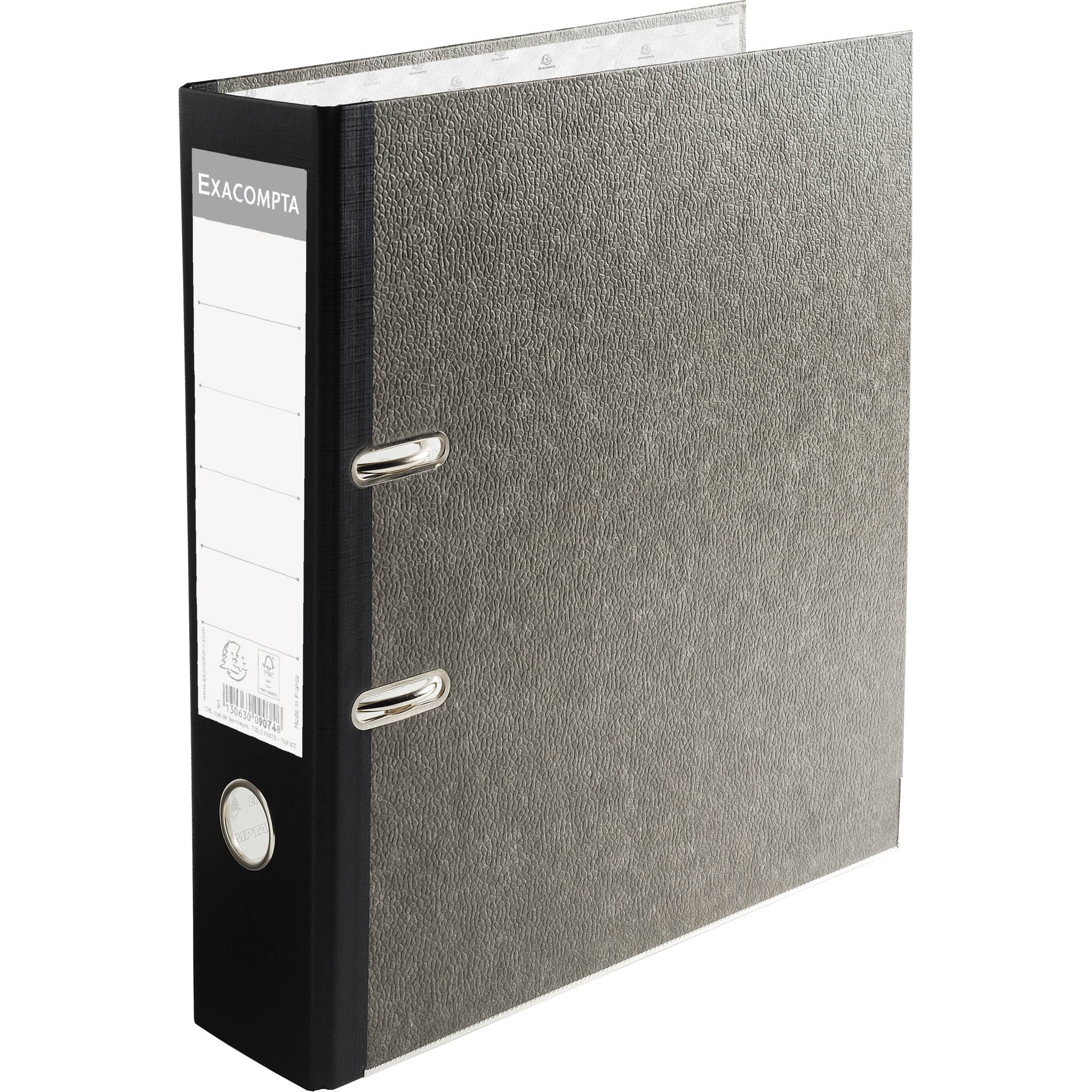 Exacompta 20x Ordner Wolkenmarmor 2Ring 80mm Rücken farbig A4 schwarz 9074B