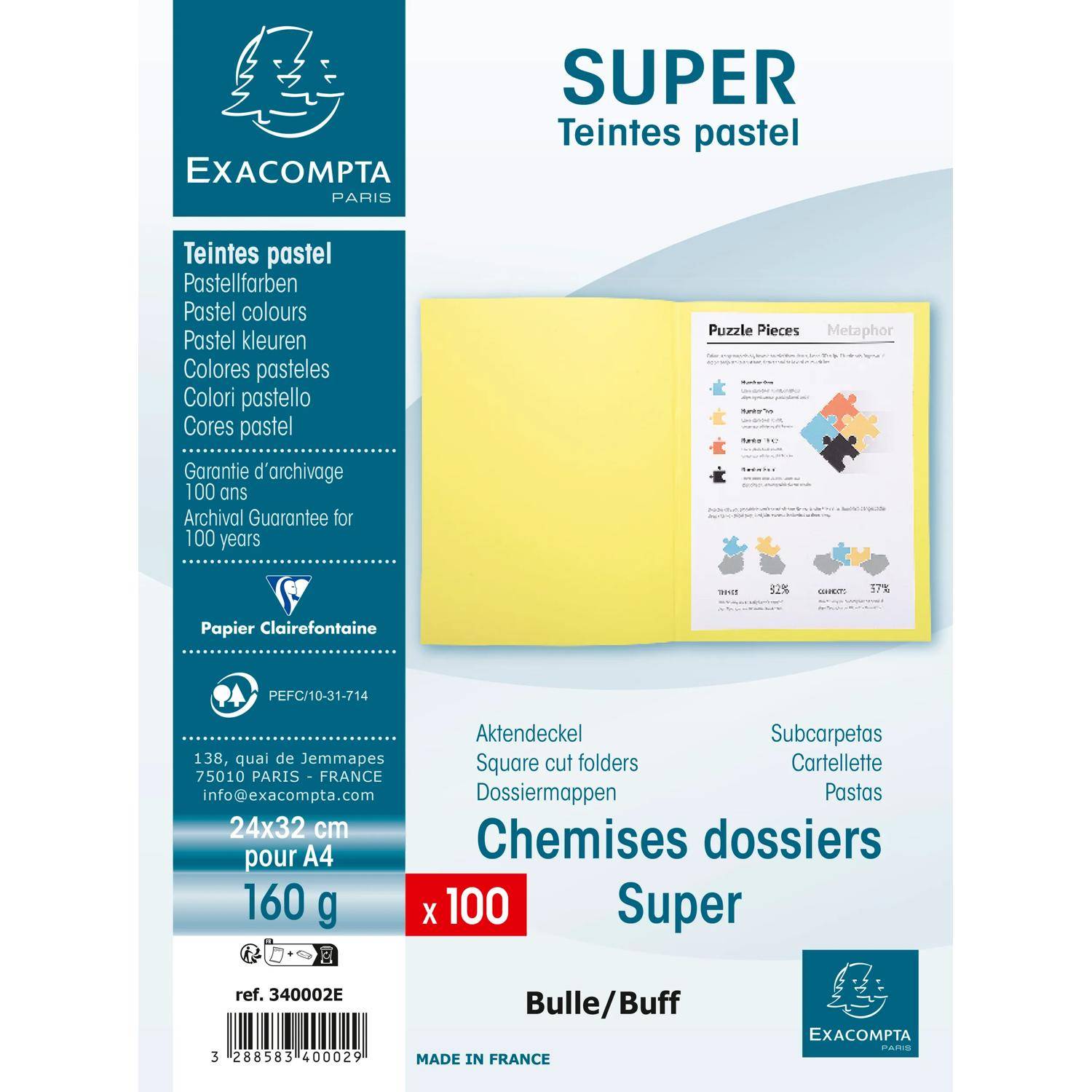 Exacompta 5x 100er Aktendeckel SUPER 160 24x32cm - Sand - 340002E