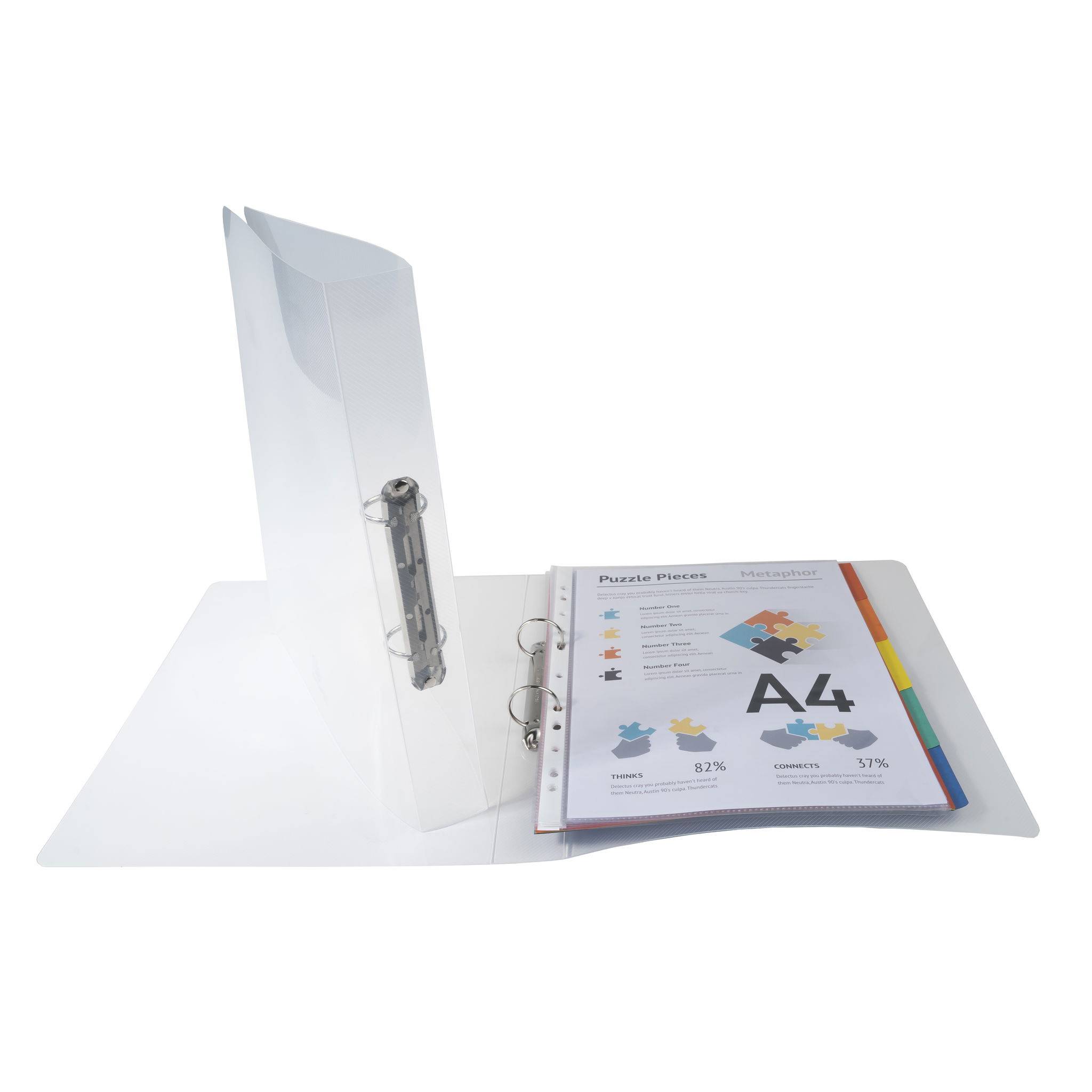 Exacompta 20x Ringbuch PP 700µ 2Ring 30mm Rücken 40mm Crystal A4 Kristall 54342E