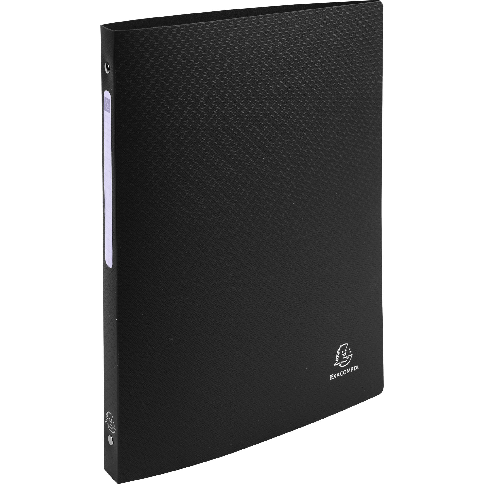 Exacompta 20x Ringbuch PP 500µ 4 Ringen Rücken 20mm A4 Schwarz 51191E