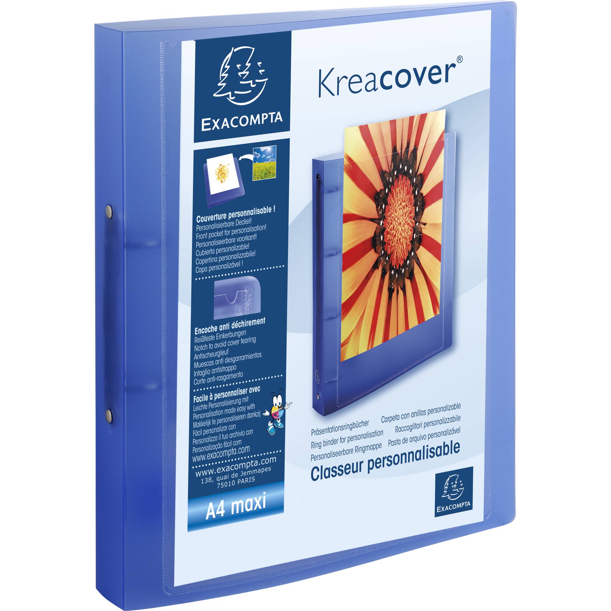 Exacompta 15x Ringbuch PP 700µ 2Ring 30mm Rücken 40mm A4 Maxi sortiert 54769E