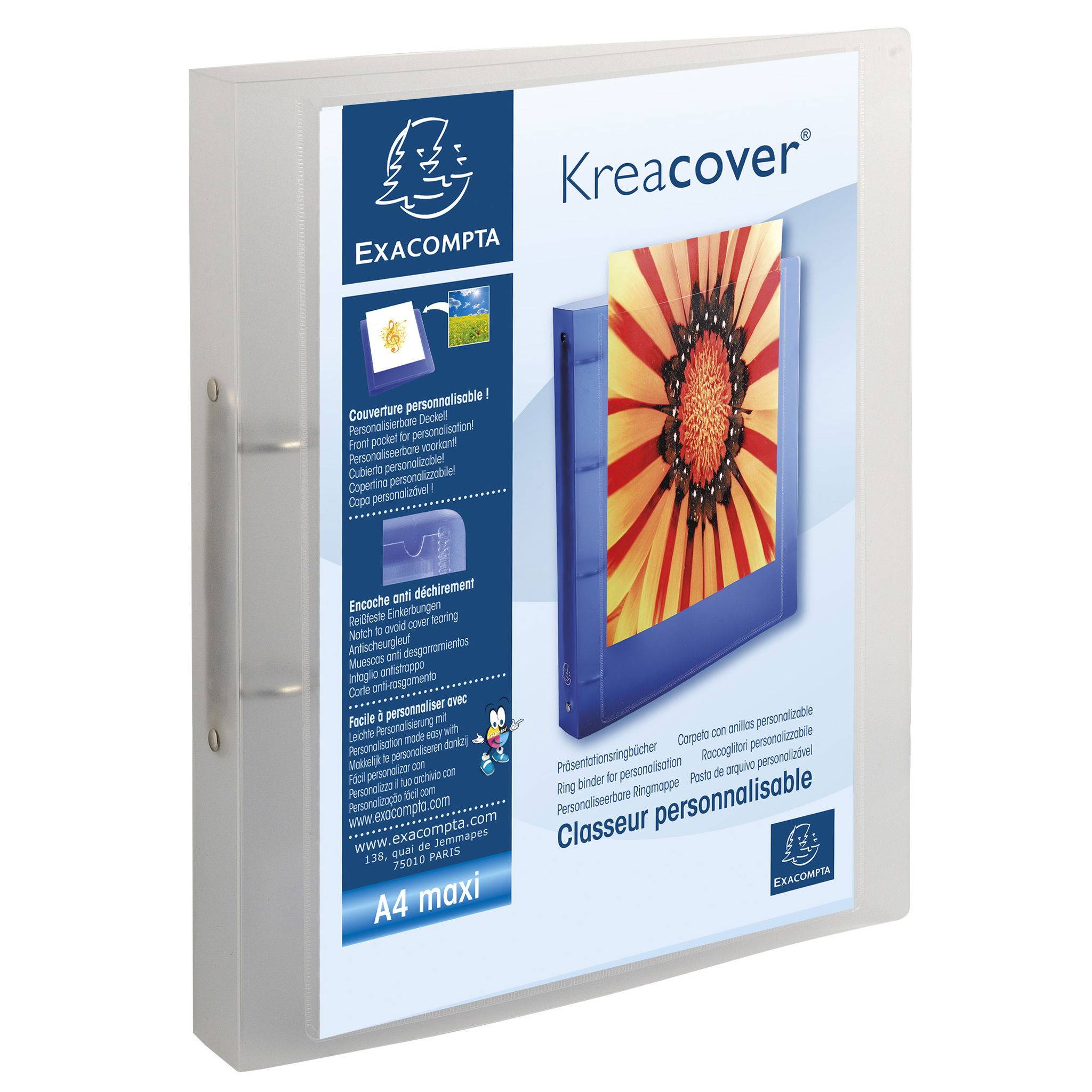 Exacompta 15x Ringbuch PP 700µ 2Ring 30mm Rücken 40mm A4 Maxi sortiert 54769E