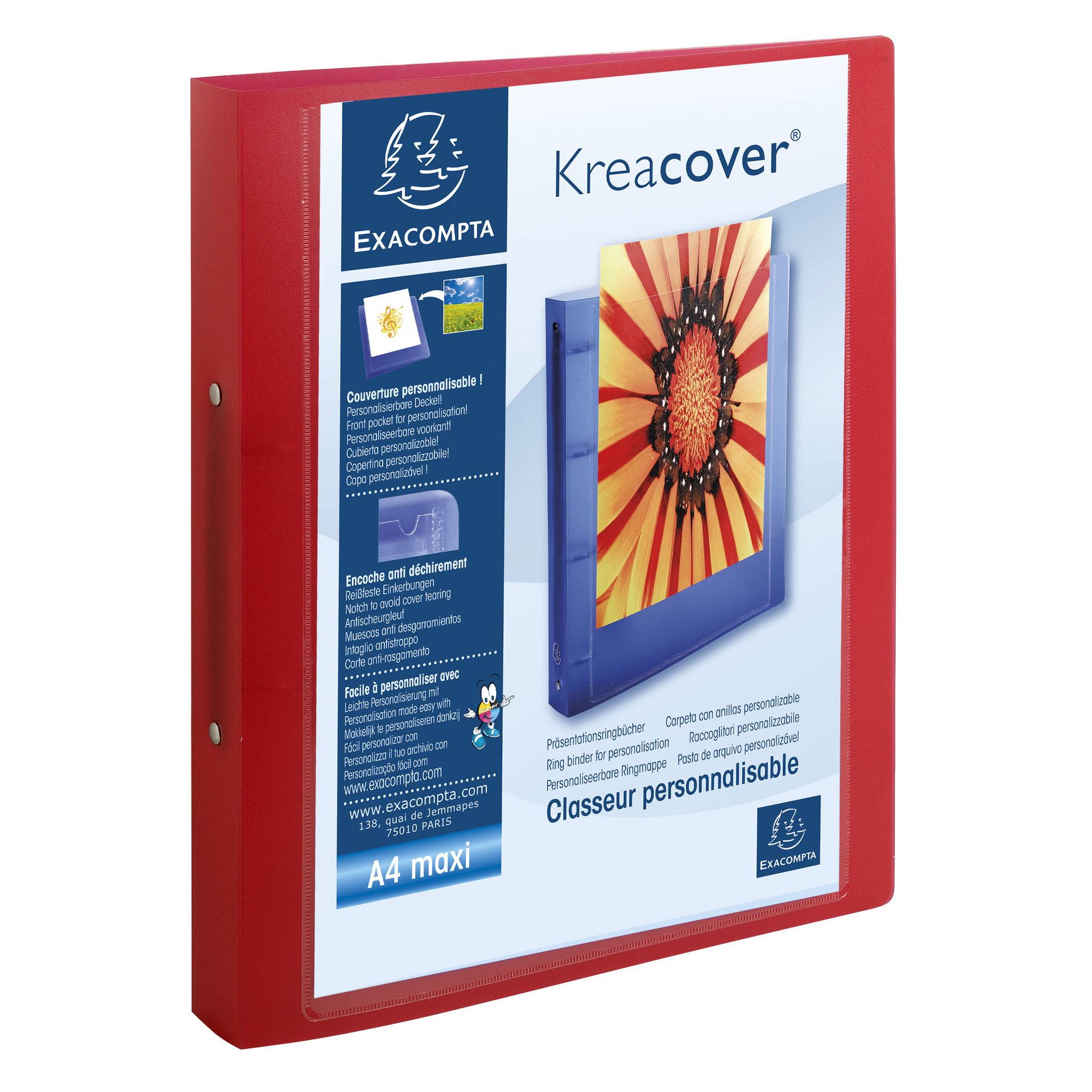 Exacompta 15x Ringbuch PP 700µ 2Ring 30mm Rücken 40mm A4 Maxi sortiert 54769E