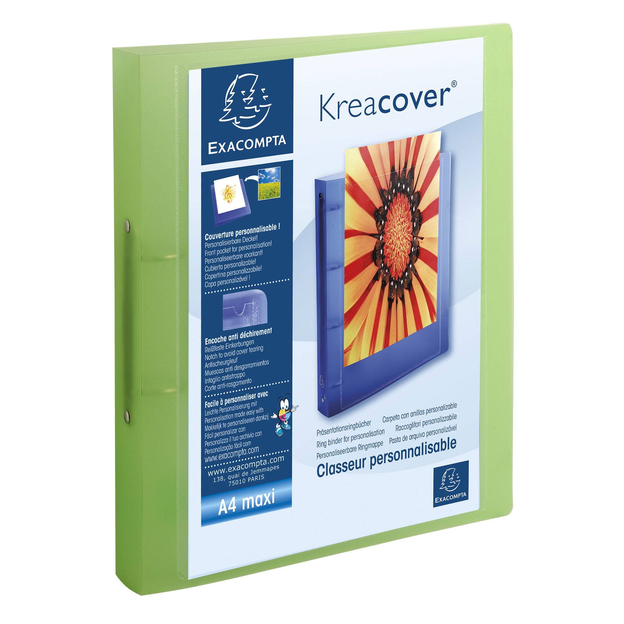 Exacompta 15x Ringbuch PP 700µ 2Ring 30mm Rücken 40mm A4 Maxi sortiert 54769E