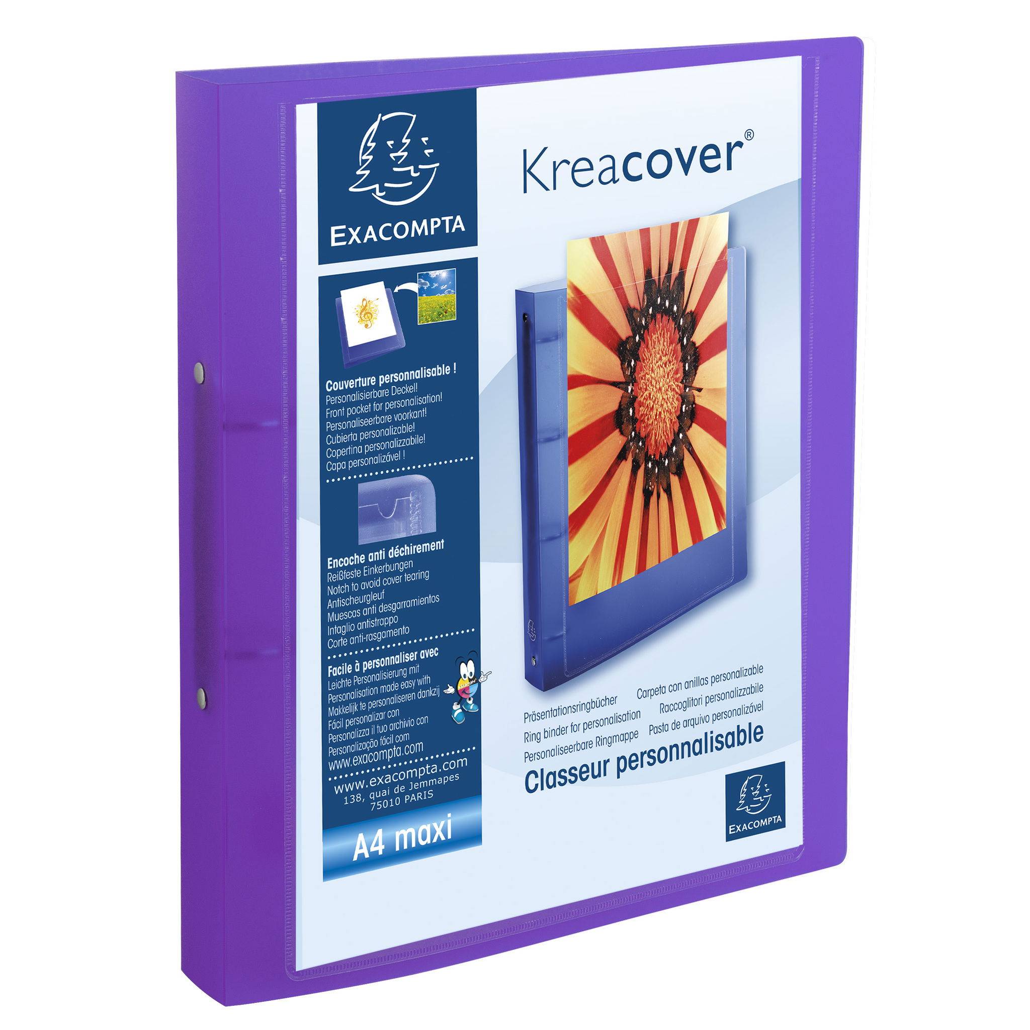 Exacompta 15x Ringbuch PP 700µ 2Ring 30mm Rücken 40mm A4 Maxi sortiert 54769E