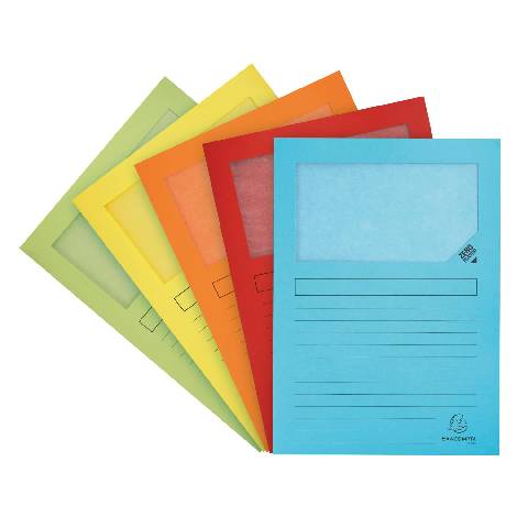 Exacompta 8x Pack 50 dehnbaren Fenstermappen, A4, plastikfrei, sortiert, 50550E