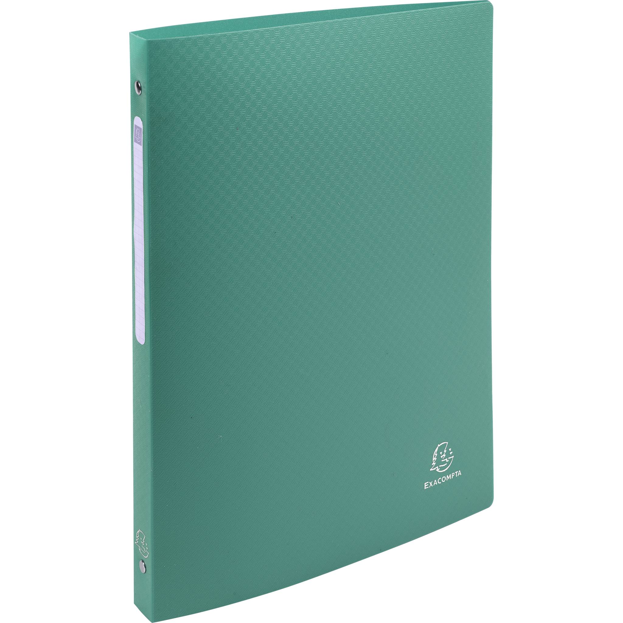 Exacompta 20x Ringbuch PP 500µ 4 Ringen Rücken 20mm A4 Dunkelgrün 51183E