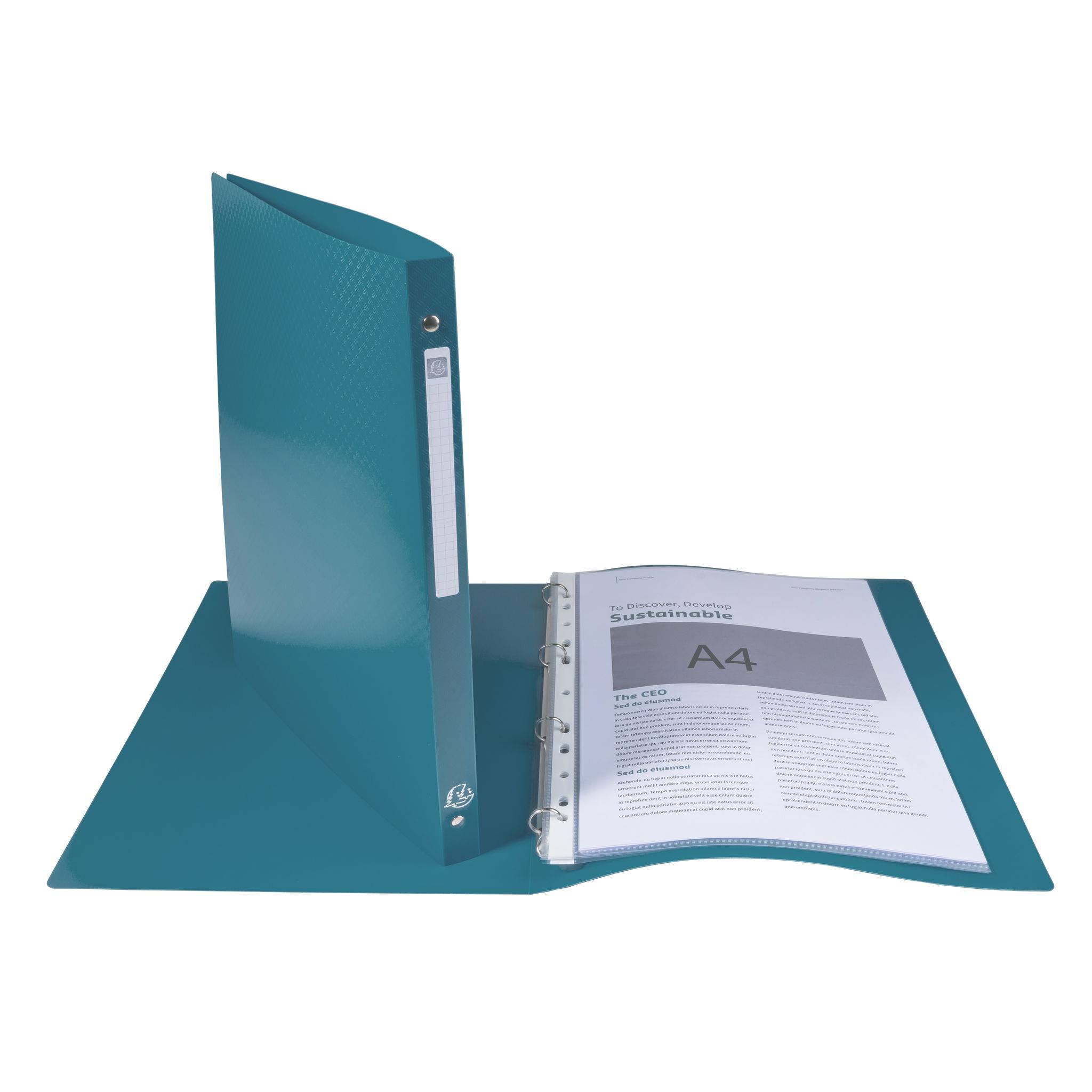 Exacompta 20x Ringbuch PP 500µ 4 Ringen Rücken 20mm A4 Dunkelgrün 51183E