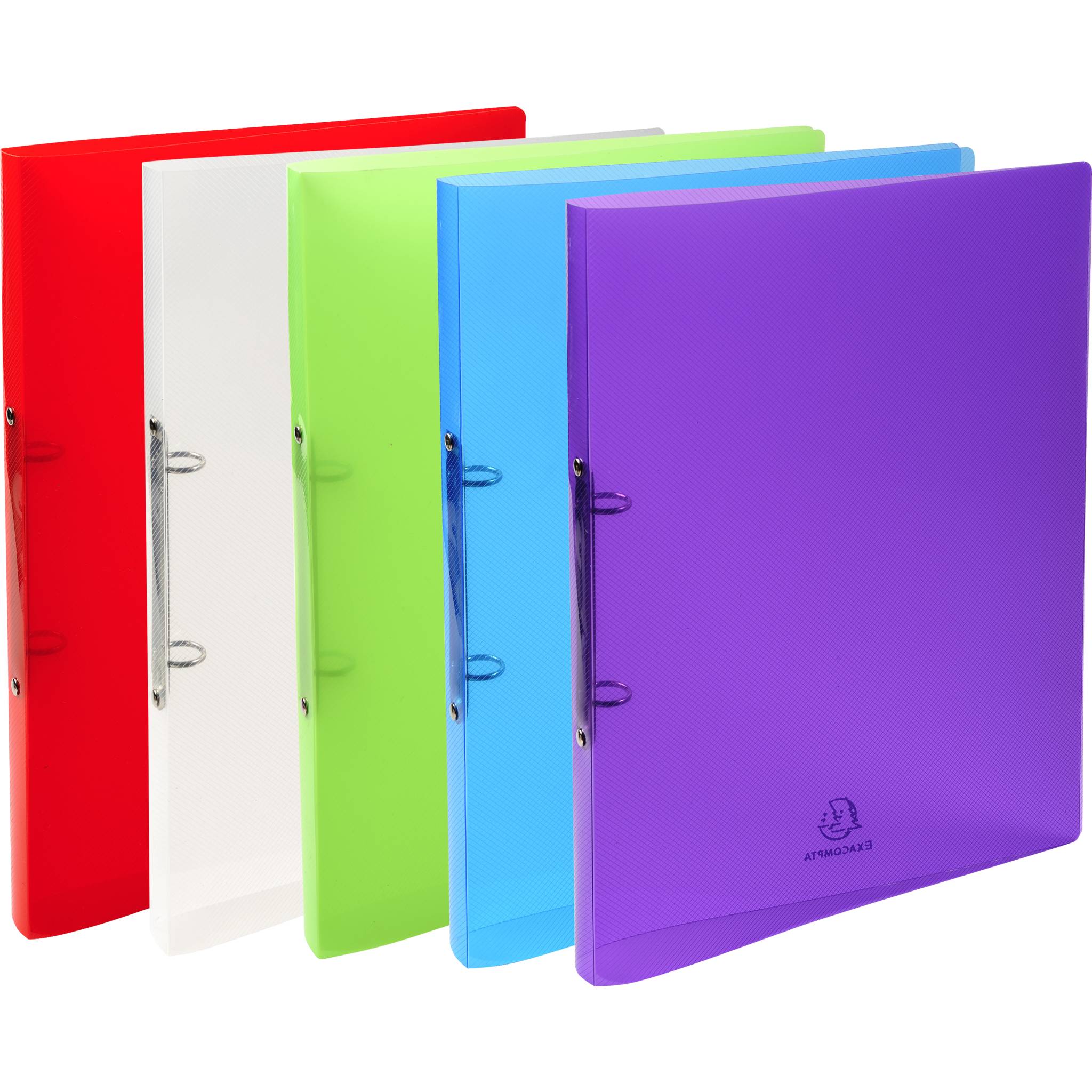 Exacompta 30x Ringbuch Crystal Colours + 2 Ringen 15mm PP, A4, sortiert, 54198E