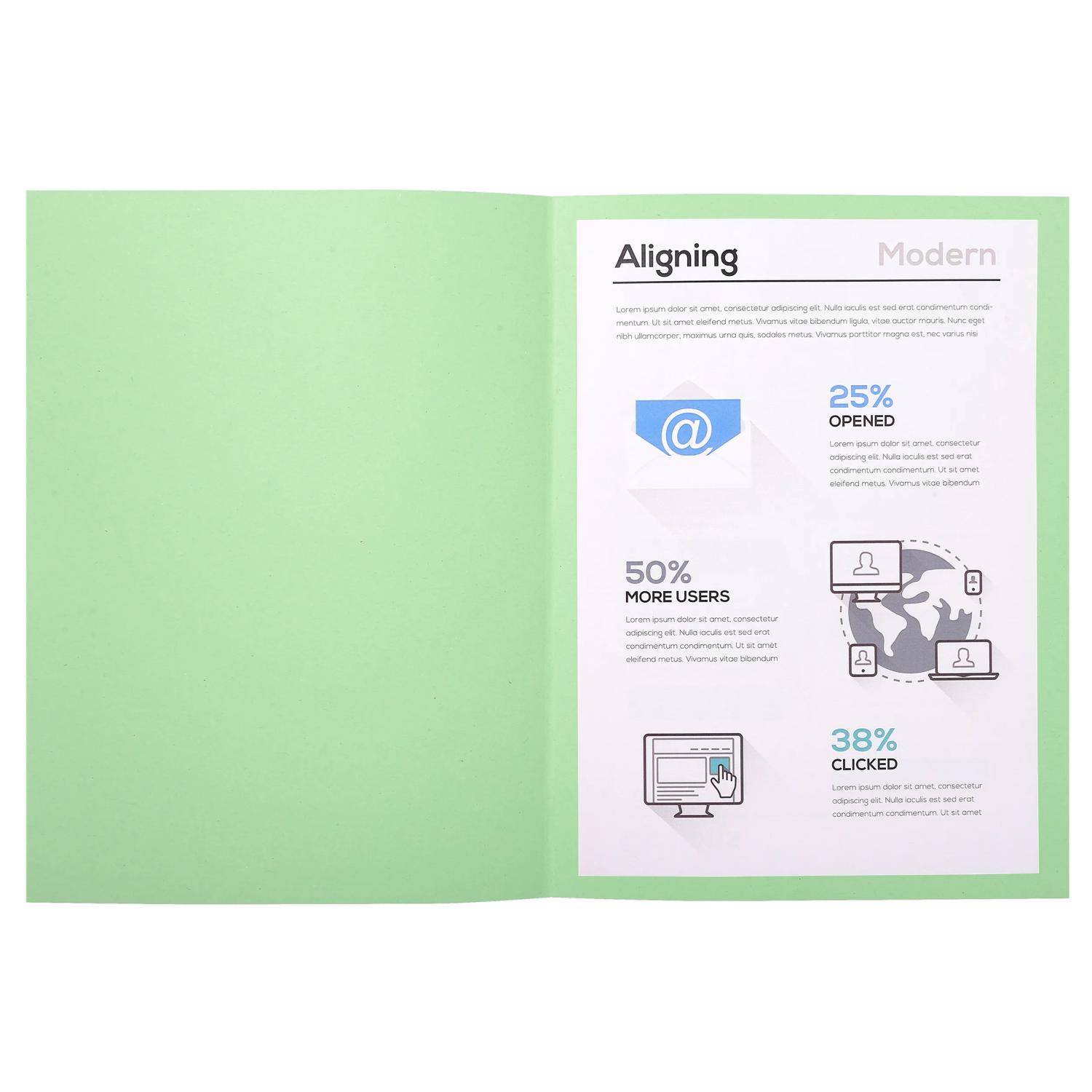 Exacompta 5x Pack 100 Aktendeckeln Recycling 220g A4 - Giftgrün - 410004E