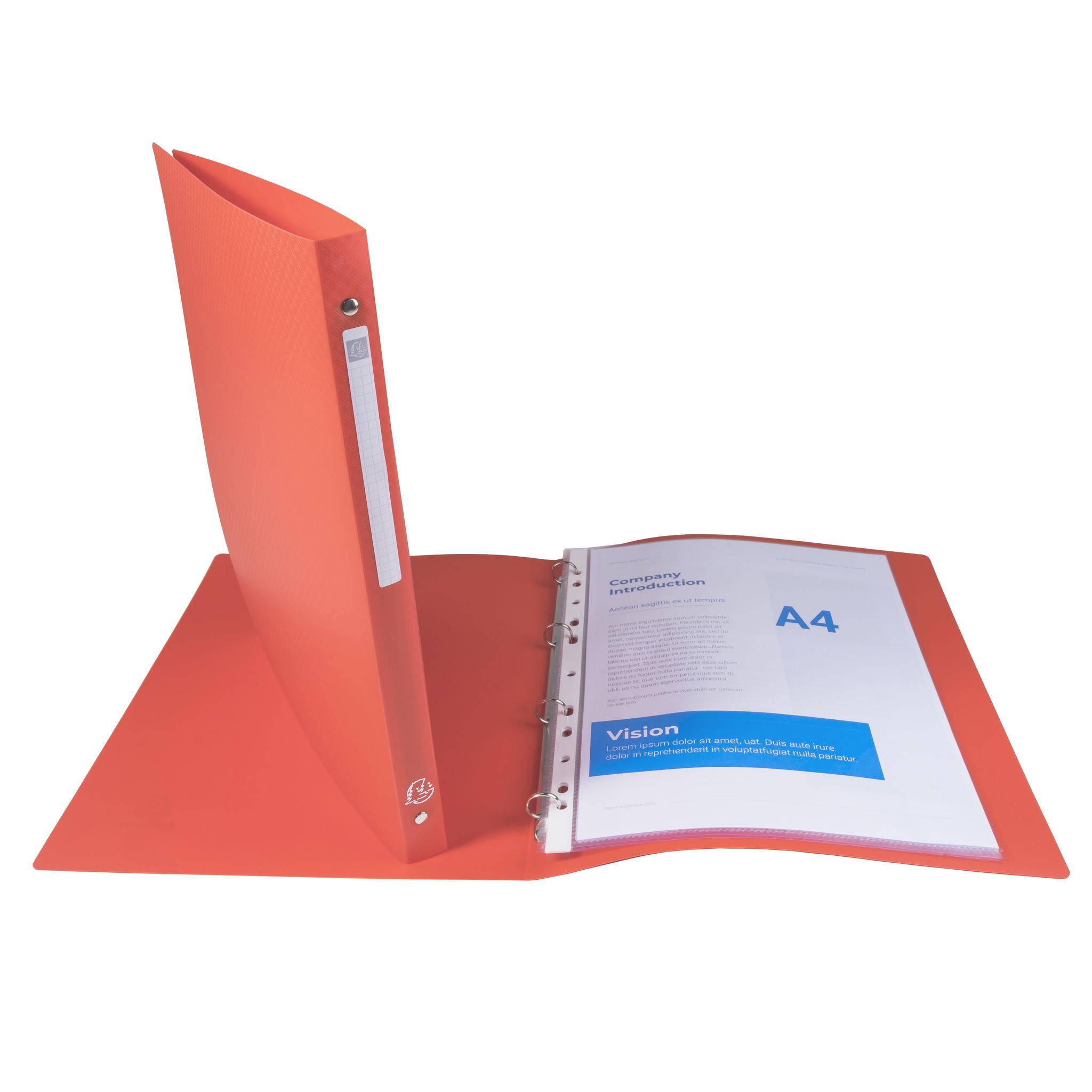 Exacompta 20x Ringbuch PP 500µ 4 Ringen Rücken 20mm A4 Rot 51195E