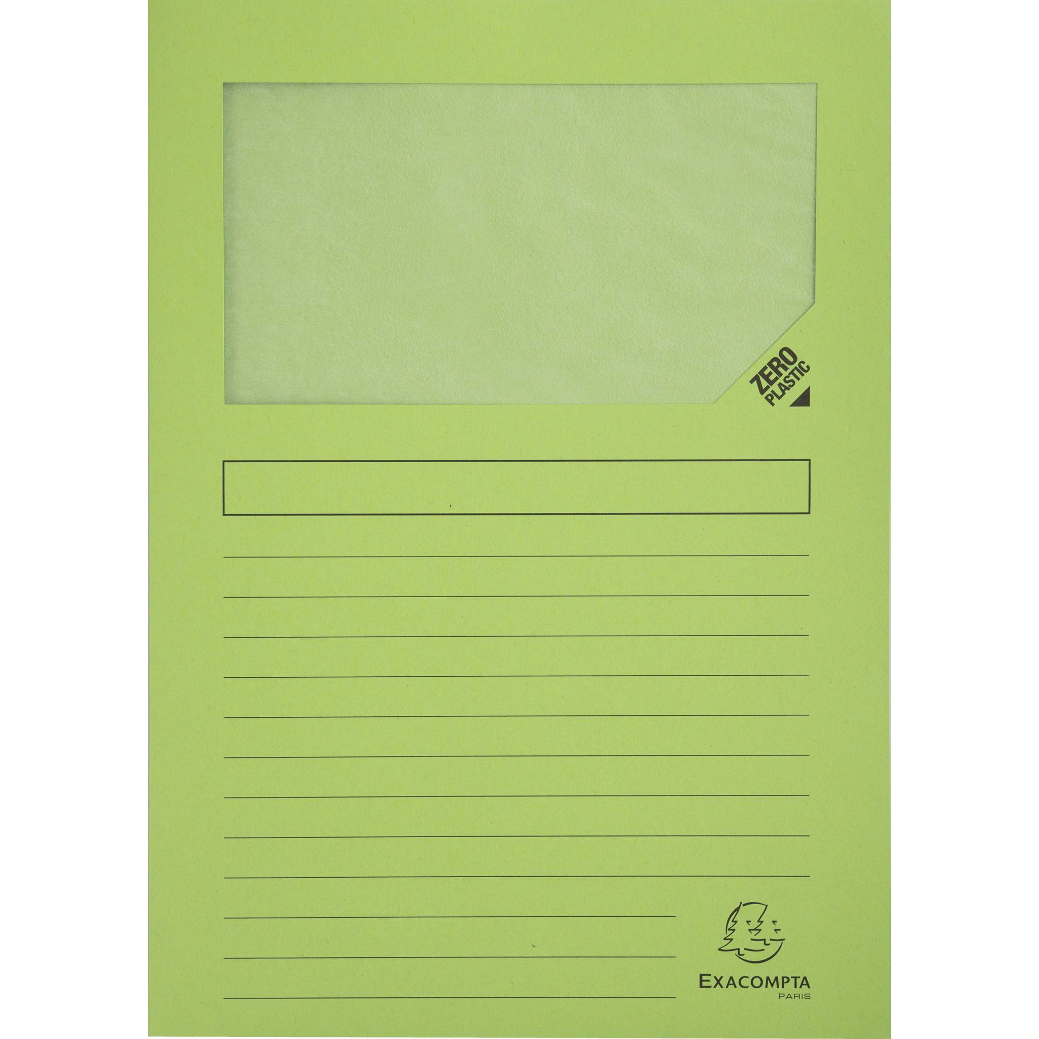 Exacompta 16x 25 Fenstermappen, A4, 160g, plastikfrei, Giftgrün, 50253E