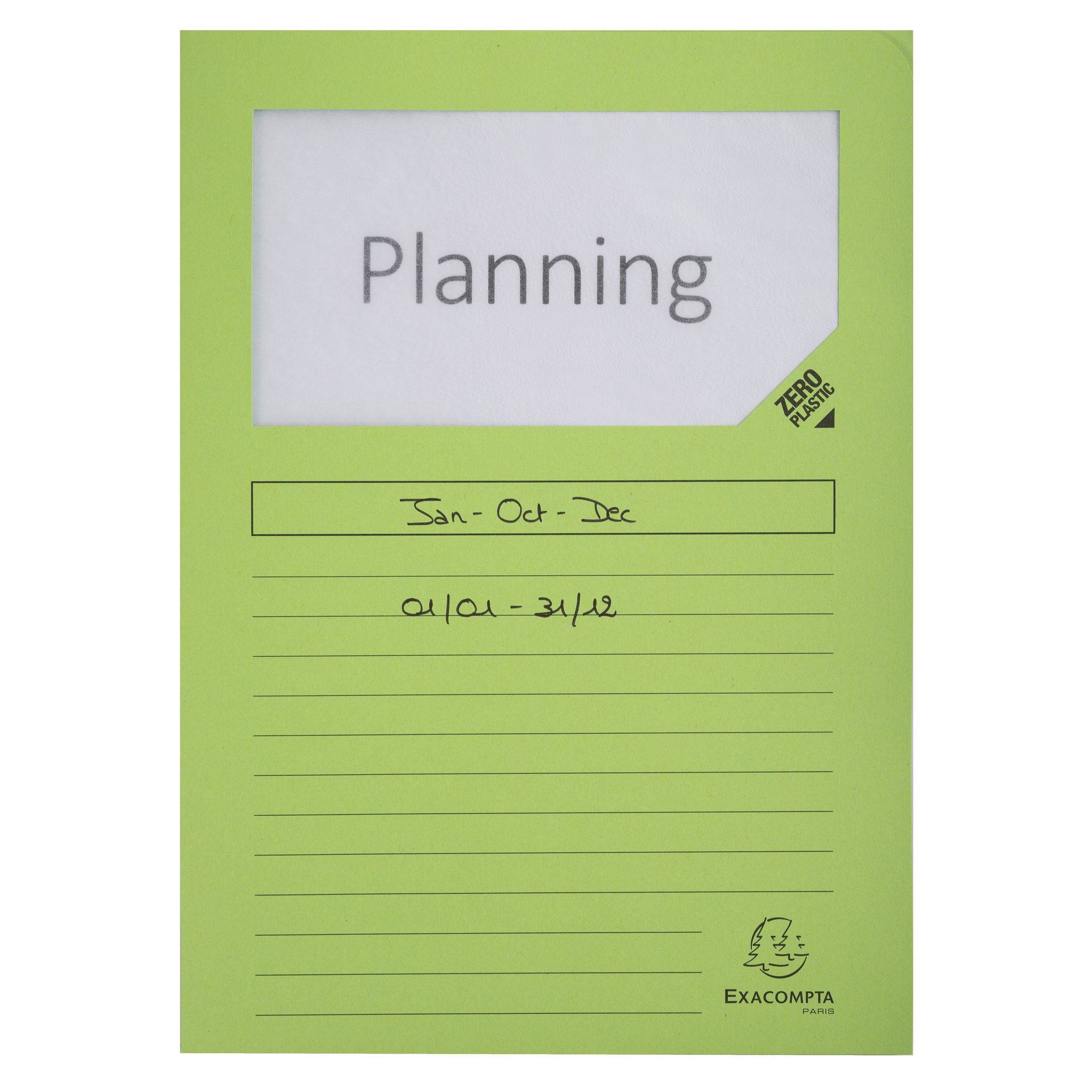 Exacompta 16x 25 Fenstermappen, A4, 160g, plastikfrei, Giftgrün, 50253E