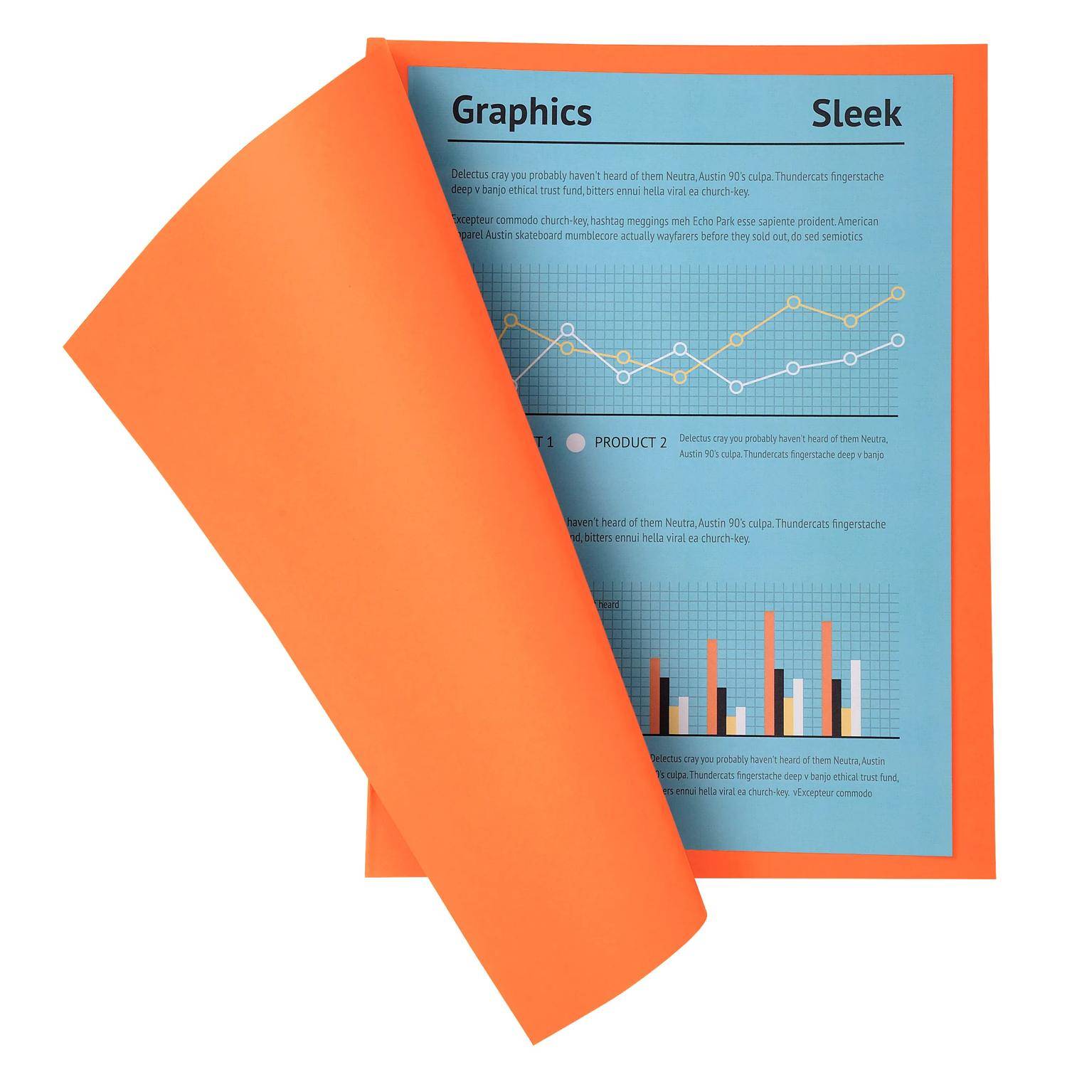 Exacompta 5x 100er Pack Aktendeckel A4 24x32cm 5-farben - Orange - 330007E