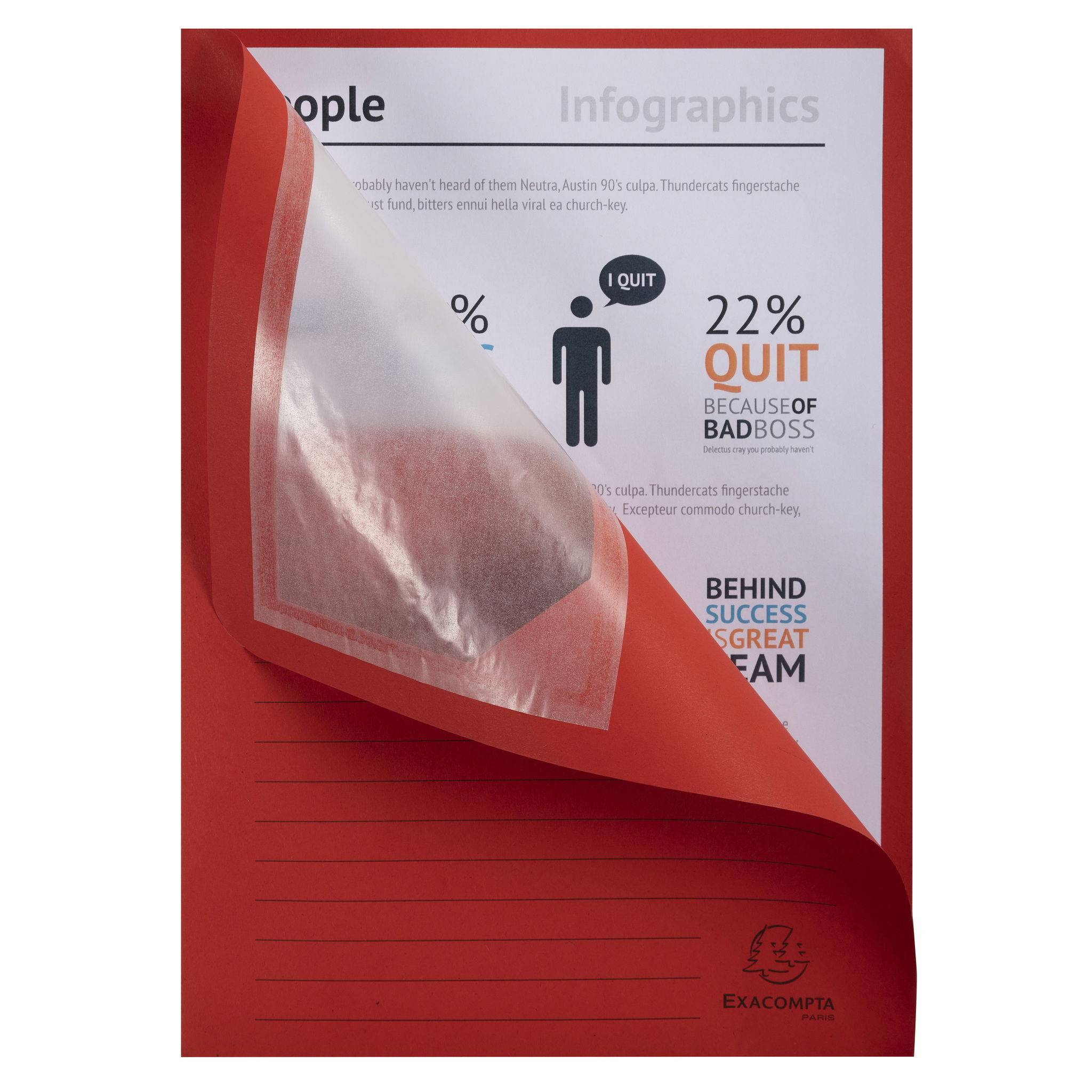 Exacompta 16x Pack 25 Fenstermappen, A4, 160g, plastikfrei - Rot - 50255E