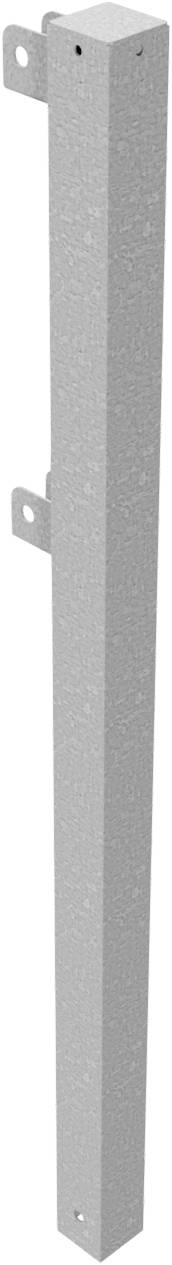Schake 4270 Schutzgeländer Stahlrohr 70 x70 mm Standpfosten<br><br>zum Einbetonieren Endpfosten für Ober- und Knieholm feuerverzinkt