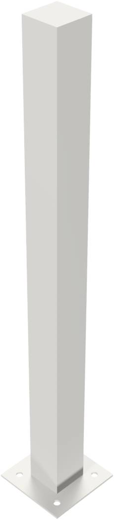 Schake 4070P Edelstahlpfosten 70 x 70 mm ortsfest, für Dübelbefestigung<br><br>mit Bodenplatte 150 x 150 mm ohne Verschluss ohne Öse