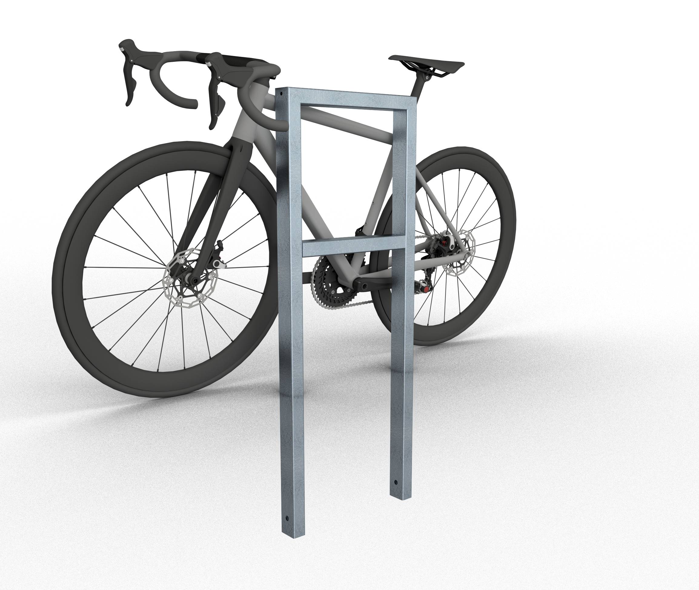 Schake 457_045 Anlehnbügel aus Stahlrohr 60 x 40 mm mit Querholm Gesamtbreite: 450 mm feuerverzinkt