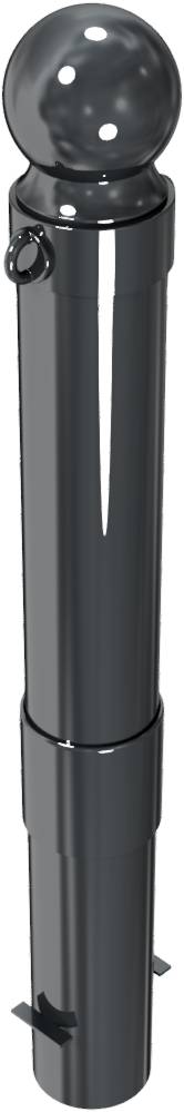 Schake 40140B/2 Stilpoller Stahlrohr Ø 140 mm ortsfest, zum Einbetonieren<br><br>mit Erdanker, Gesamtlänge ca. 1400 mm mit 2 Ösen