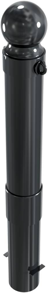 Schake 40140B/2 Stilpoller Stahlrohr Ø 140 mm ortsfest, zum Einbetonieren<br><br>mit Erdanker, Gesamtlänge ca. 1400 mm mit 2 Ösen