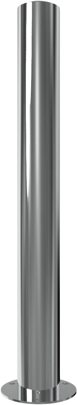 Schake 40103P Edelstahlpfosten Ø 102 mm ortsfest, für Dübelbefestigung<br><br>mit Bodenplatte Ø 180 x 6 mm ohne Verschluss ohne Öse