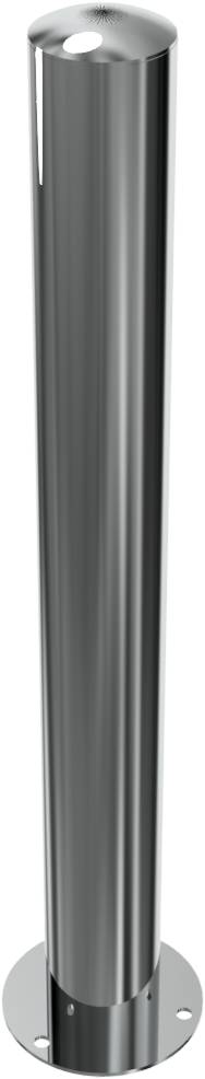 Schake 40103P Edelstahlpfosten Ø 102 mm ortsfest, für Dübelbefestigung<br><br>mit Bodenplatte Ø 180 x 6 mm ohne Verschluss ohne Öse