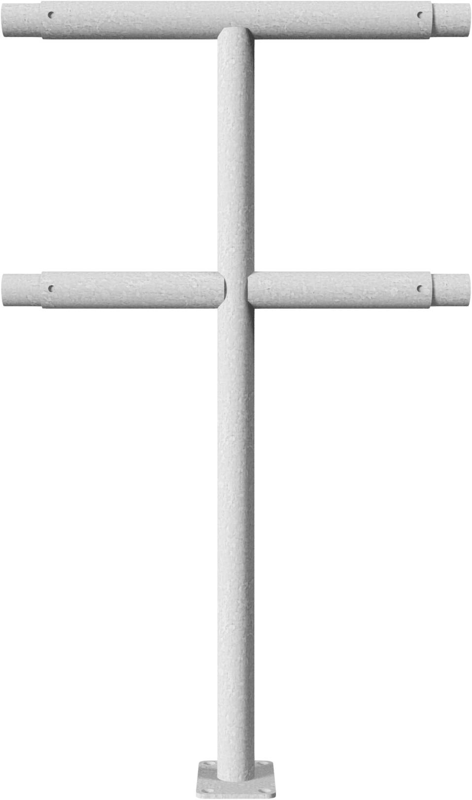 Schake 448_81P Schutzgeländer Stahlrohr Ø 48 mm Standpfosten<br><br>für Dübelbefestigung Mittelpfosten feuerverzinkt