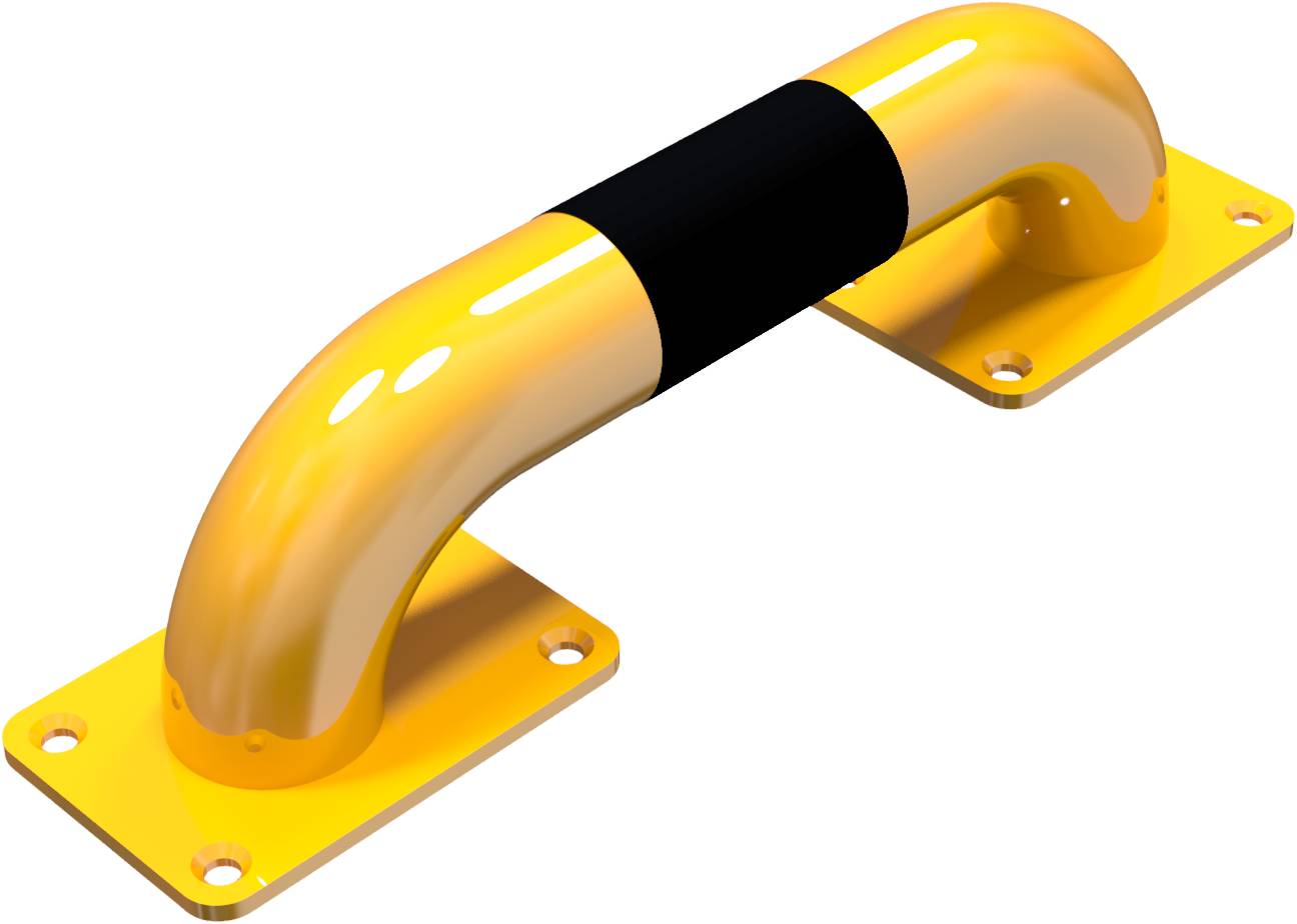 Schake 477_34BG Rammschutz-Bügel Stahlrundrohr Ø 60 mm für Dübelbefestigung Gesamtlänge: 400 mm