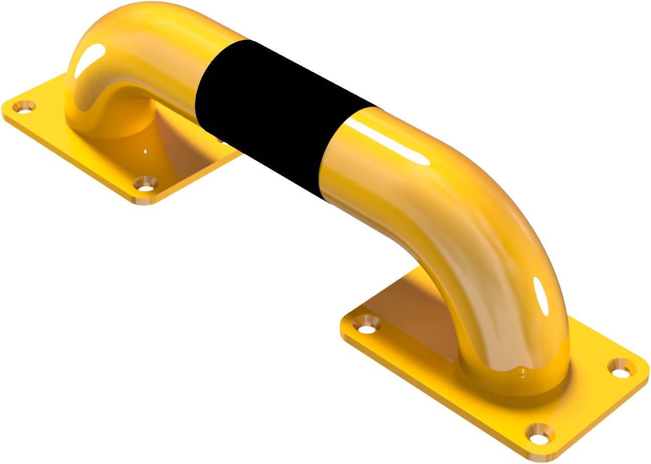 Schake 477_34BG Rammschutz-Bügel Stahlrundrohr Ø 60 mm für Dübelbefestigung Gesamtlänge: 400 mm