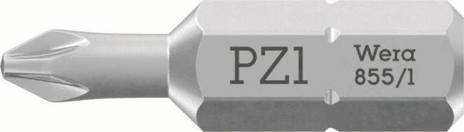 Wera Pozidriv-Bits PZ 1x25 855/1 Z PZ 05072080001 Install.Baumaterial Werkzeug Messgeräte