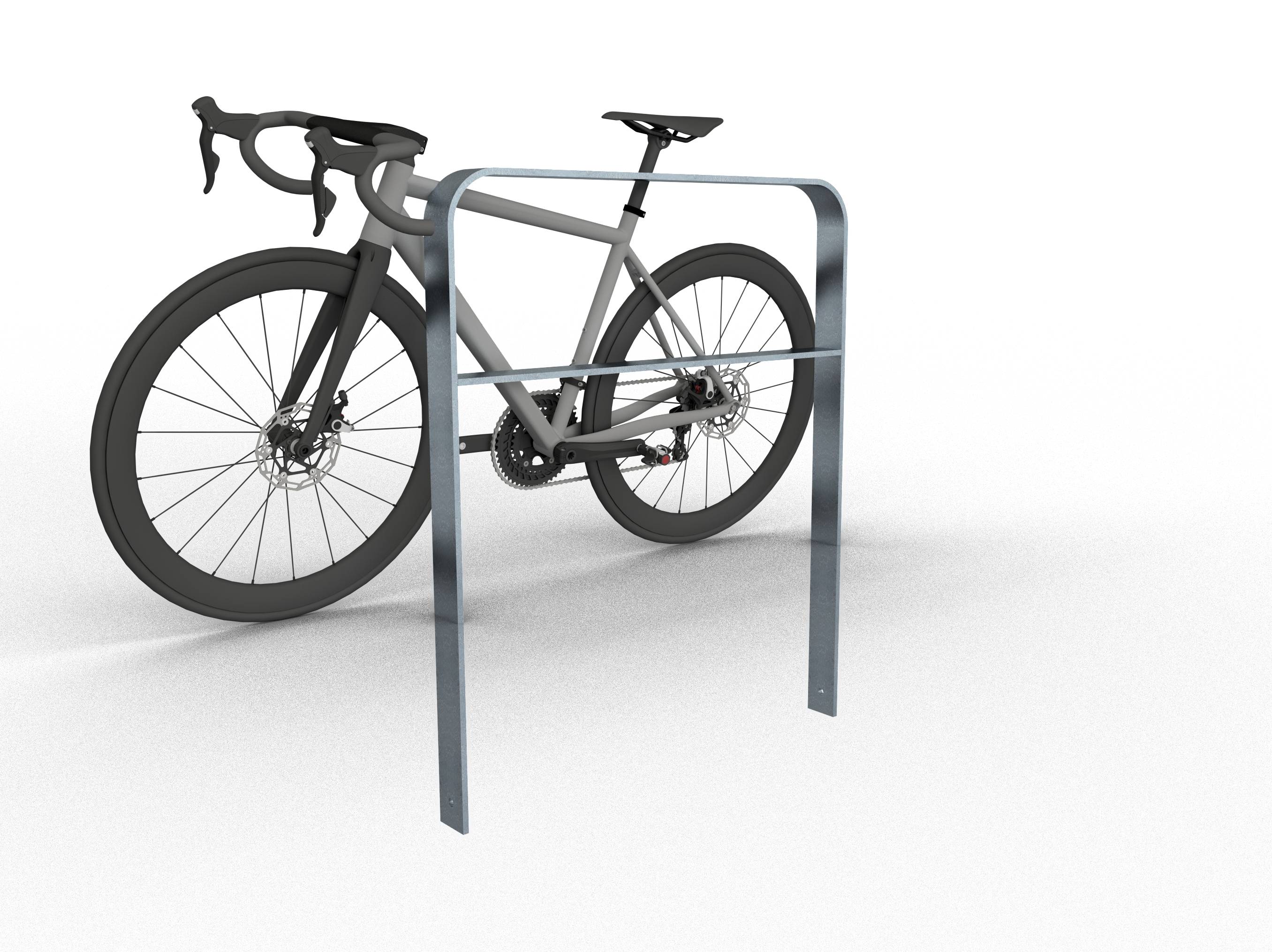 Schake 4053_100 Anlehnbügel aus Flachstahl 80 x 12 mm in gebogener Ausführung mit Querholm Gesamtbreite: 1000 mm feuerve