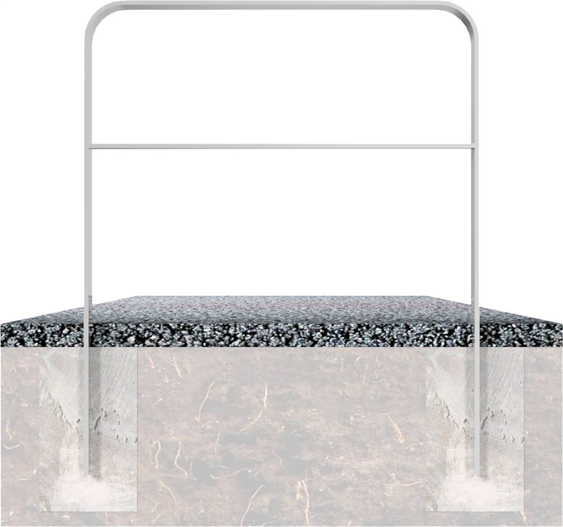 Schake 4053_100 Anlehnbügel aus Flachstahl 80 x 12 mm in gebogener Ausführung mit Querholm Gesamtbreite: 1000 mm feuerve