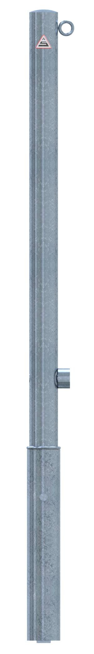 Schake 460F/1 Absperrpfosten Stahlrohr Ø 60 x 2,5 mm herausnehmbar mit Dreikantverschluss feuerverzinkt mit 1 Öse