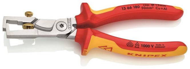 Knipex VDE-Kabelschere 1366180 Abisolierfunktion StriX Install.Baumaterial Werkzeug Messgeräte