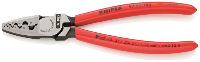 Knipex Aderendhülsenzange 180mm 9771180 0,25-16,0mmÂ² Install.Baumaterial Werkzeug Messgeräte
