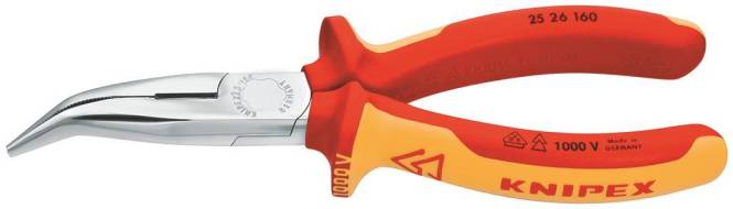 Knipex Flachrundzange mit 2526160 Schneide Install.Baumaterial Werkzeug Messgeräte