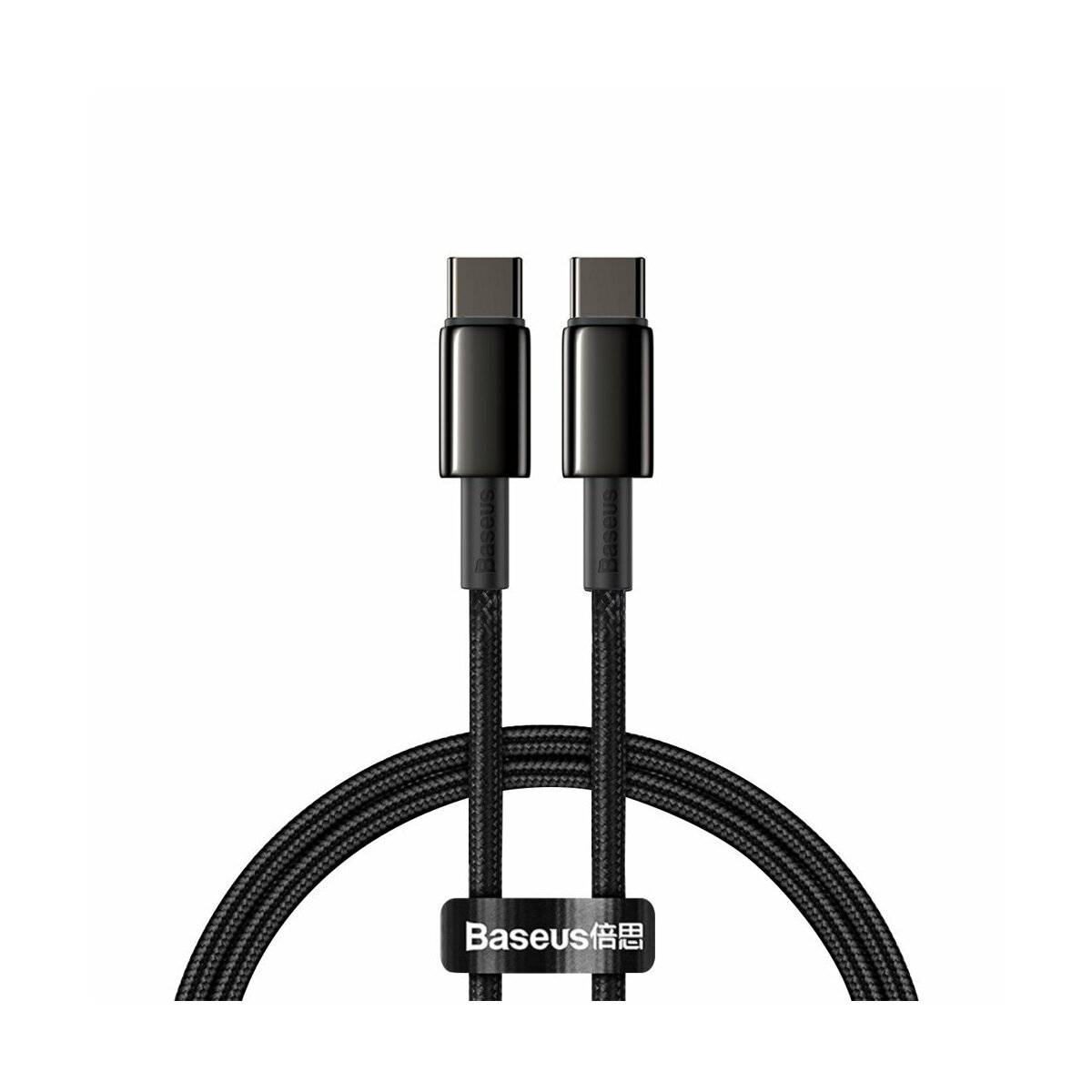 Baseus USB Type C - USB Type C Kabel Schnellladung Power Delivery Quick Charge 100 W 5 A 1 m schwarz (CATWJ-01)