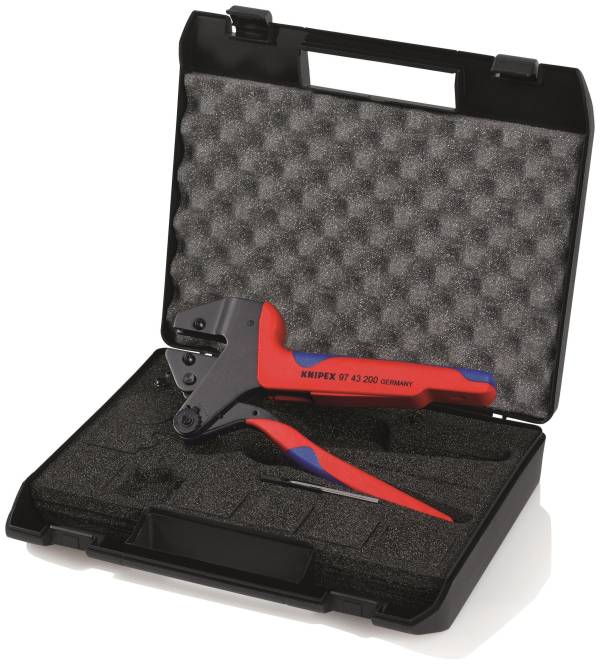Knipex Crimp-Systemzange 9743200 im Servicekoffer Install.Baumaterial Werkzeug Messgeräte