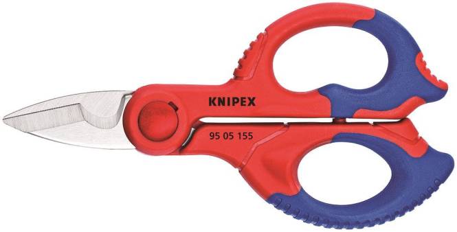 Knipex Elektrikerschere 155mm 9505155SB Kopf poliert mit Gürteltasche Install.Baumaterial Werkzeug