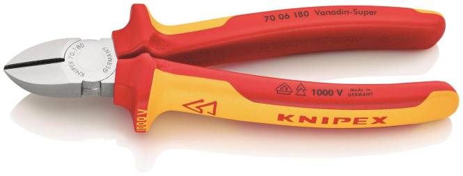 Knipex VDE-Seitenschneider 180mm 7006180 Install.Baumaterial Werkzeug Messgeräte