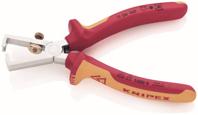 Knipex VDE-Abisolierzange 160mm 1106160 Install.Baumaterial Werkzeug Messgeräte