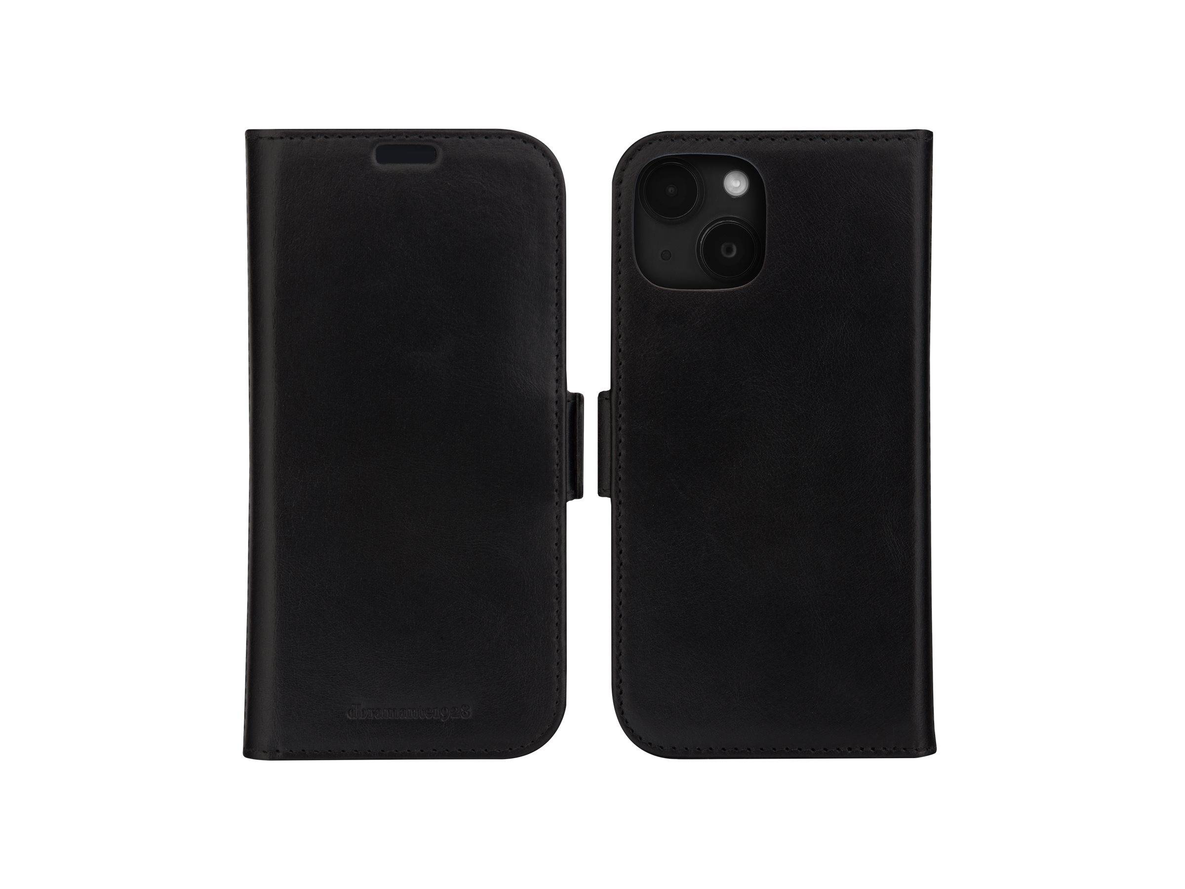 dbramante1928 Lynge - Flip-Hülle für Mobiltelefongenarbtes Leder - Schwarz - für