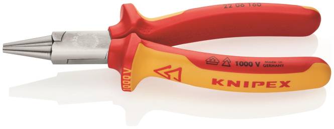 Knipex VDE-Rundzange 160mm 2206160 Install.Baumaterial Werkzeug Messgeräte