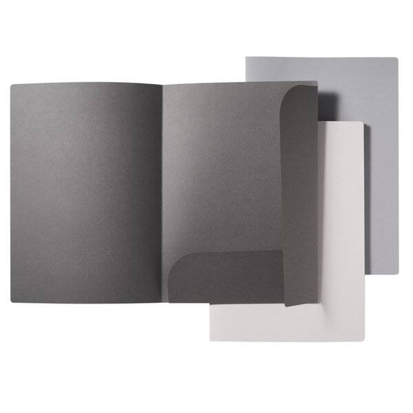Präsentationsmappen Grey Elegance - A4 218 x 308 mm Karton 3er Set sortiert.