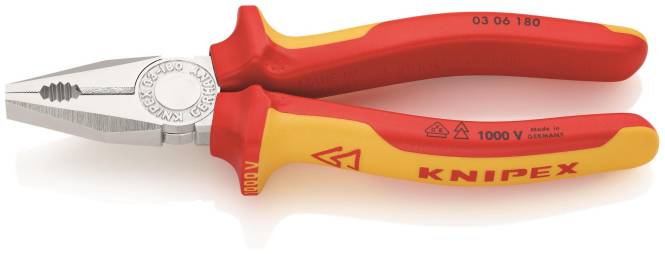 Knipex VDE-Kombizange 180mm 0306180 Install.Baumaterial Werkzeug Messgeräte