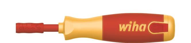 Nahaufnahme eines glatten Objekts mit einem Farbverlauf von Gelb zu Rot, wahrscheinlich ein funktionales oder dekoratives Designelement.