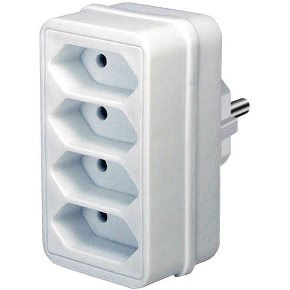 Brennenstuhl Adapterstecker Euro 4 4x weiß Multimedia-Technik Adapter